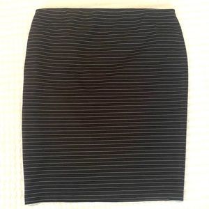 B&W Pinstripe Pencil Skirt